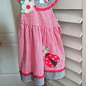 Free with purchase (just ask) Red and White Girls Ladybug Summer Dress